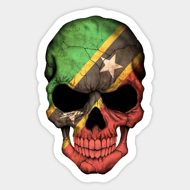 Saint Kitts Flag Skull Sticker by jeffbartels